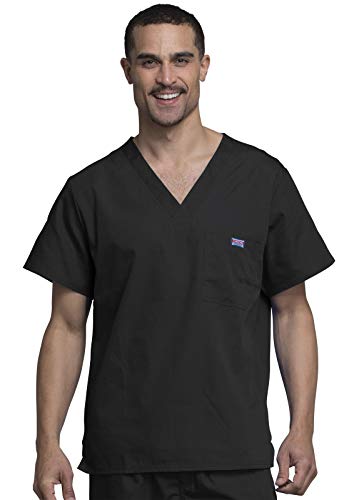 Cherokee - Casaco uniforme unissexo com decote em V linha originais tamanho XXS, azul-marinho, 18130, preto, S, Preto, S