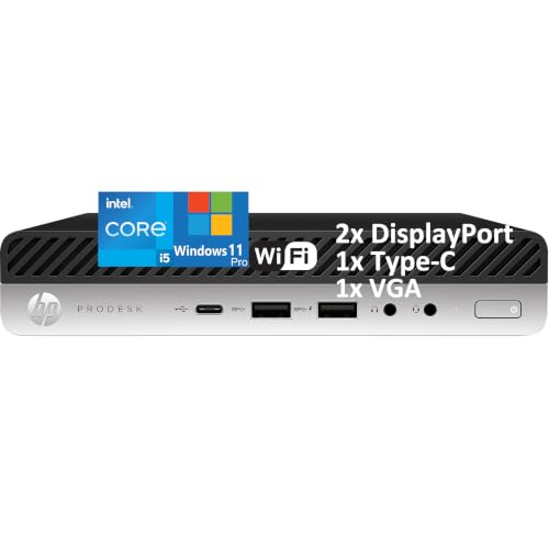 Image of HP ProDesk 600 G4 Mini Desktop PC, Intel 6-Core i5-8500T, 16GB DDR4 RAM, 512GB PCIe SSD, WiFi, Bluetooth, Dual DisplayPort, VGA, USB-C, Windows 11 Pro - Business Office Mini Computer