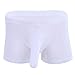 Price comparison product image Creamlin Men's Sexy Elephant Bulge Boxer Briefs Shorts Underwear Silky Closed Sheath Transparent Underwear, White, XL
