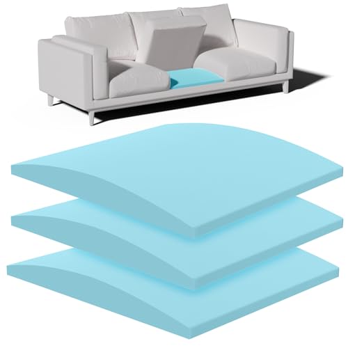 Image of Couch Cushion Support, Sofa Cushion Support for Sagging Couch Seat, 22x22x2.4in, Couch Replacement Insert, High Density Foam Furniture Seat Sagging Repair, Trapezoid 40D, Blue Set of 3