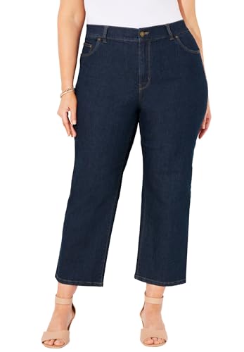 Catherines Women's Plus Size Petite Right Fit Curvy Crop Jean