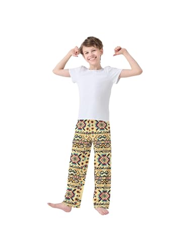Vintage Pattern Aztec Boys Pants for Kids Jogger Pants with Pockets S3