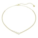 Swarovski Mesmera Collana, Tagli Misti, Bianco, Finitura Oro 18 Carati