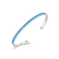 thin open cuff bracelet-blue