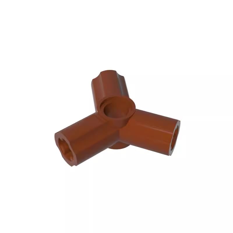 Gobricks GDS-922 Technic Axle and Pin Connector Triple (120° Offset) 50PCS Compatible with Lego Toy 10288 6005755 6273221 MOC Components for Major Brick Brands Color:Reddish Brown 192