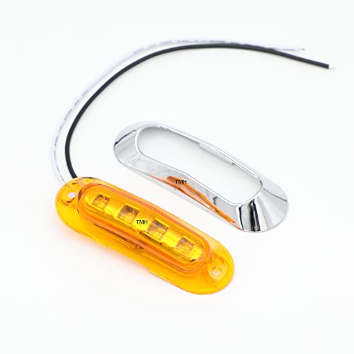 10 Pcs Tmh 3.6 Inch Submersible 4 Led Red & Amber Side Led Marker (5 + 5) 10-30V Dc, Truck Trailer Marker Lights, Marker Light Amber, Rear Side Marker Light, Boat Cab Rv #TOP6