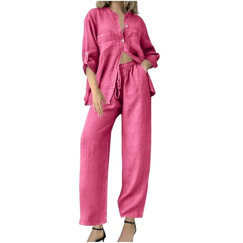 Tenue 2 pièces femme grande taille avec chemise oversize et pantalon large confort