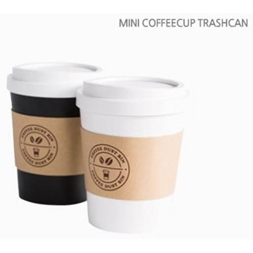Image of Litem Coffee Cup Shape Trash Waste Dust Bin | White