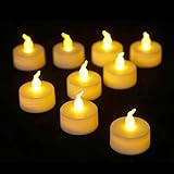 Velas de té con control remoto, velas parpadeantes sin llama, funcionan con pilas con temporizador remoto de 2/4/6/8 horas, velas eléctricas LED para bodas, Halloween, decoraciones de Navidad Diwali