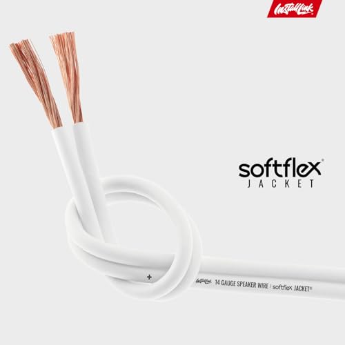 Cable de altavoz calibre 14 blanco CCA para audio de coche de 250ft 7