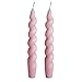 X-D 7.5' Spiral Taper Candles Smokeless Dinner Traditional Wax Candles for Holiday Household Wedding Party,2 Pack (Pink)