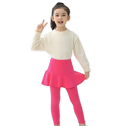 Image of StyleSavvy Trendy Girls' Leggings with Skirt - 2 Pack of Cotton Ruffle Skirt Pants for Kids for 3-8 Years