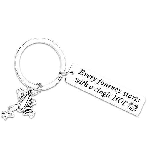 HUTIMY Frog Stuff - Llavero de rana para amantes de las ranas, mujeres, hombres, joyería de rana, llavero de rana, Acero inoxidable, Large