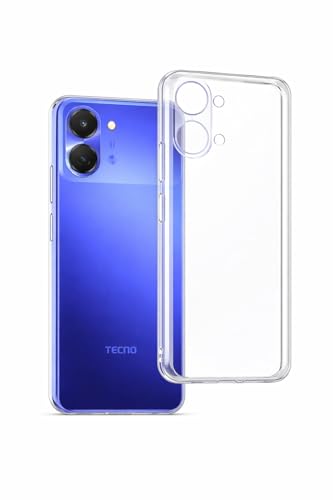 Image of COVERBLACK Soft Rubber Silicon Clear Case Back Cover Compatible for Tecno Spark Go 3 - Transparent