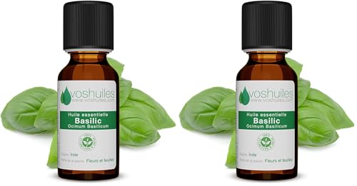 VOSHUILES - Huile Essentielle Basilic 10ml - 100% Pure et