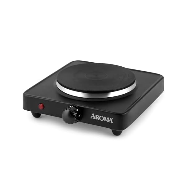 Aroma Housewares AHP-303 Single Burner Hot Plate, Metal, Black