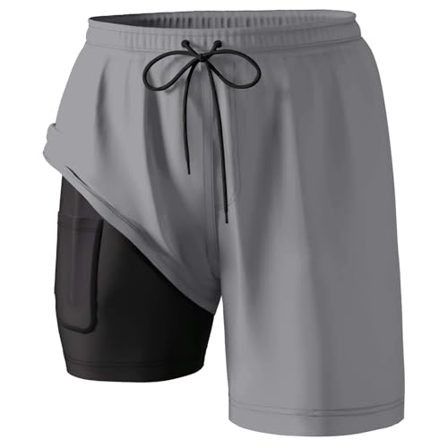 Shorts para hombre 2 en 1 talla grande deportivos miniatura 4
