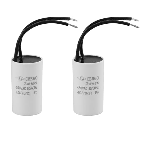 Condensateur Moteur CBB60 2µF 450V à Cosse - Démarrage Permanent, Neuf