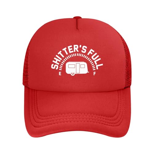 Shitters Full Hat Trucker Cap Mesh Baseball Cap Sun Hat Red