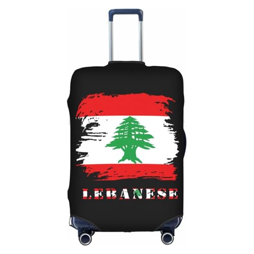 Travel Luggage Cover Vintage Lebanese Flag Fashion Washable Baggage Suitcase Protector Fit For Luggage Medium