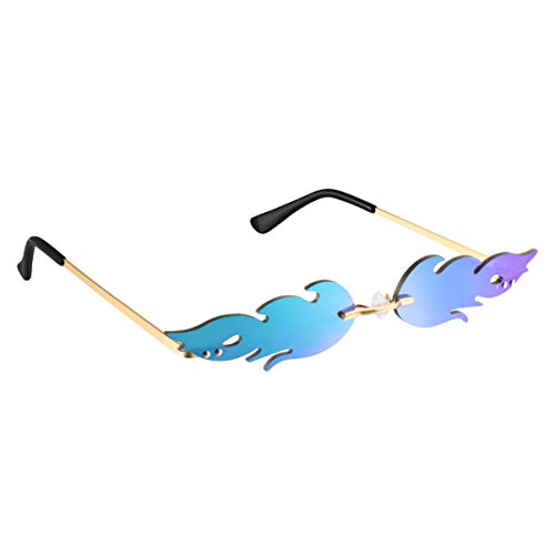 TOYANDONA 1Pcs Gafas de Sol de Llama de Fuego de Moda Gafas de Sol sin Montura de Llama para Gafas Unisex-Adultas de Europa Y América Gafas de Fiesta Cover