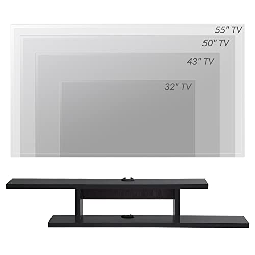 Fitueyes Concise Floating Tv Stand Shelf - Wall Mounted Entertainment Center Media Console Component Wall Cabinet, Black, 50" #TOP5