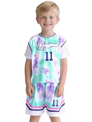 Fldy Kids Boys Soccer Jersey Football Kits 2 Pcs Tie-dye