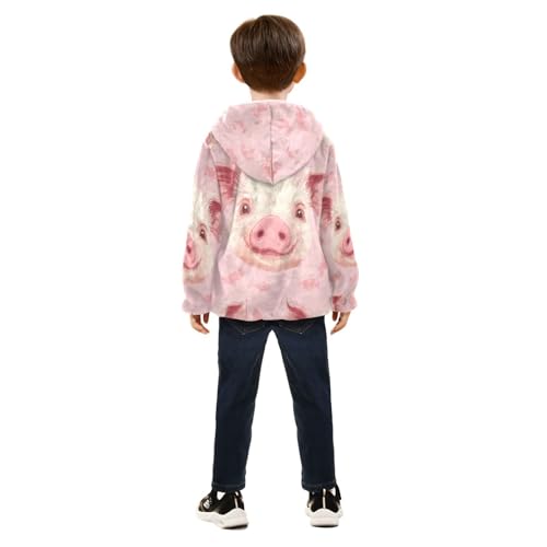 Piggy Girls Fleece Jacket Girls Fall Jacket Girls Zip Up Hoodie Girls Sherpa Jacket 2-10T4
