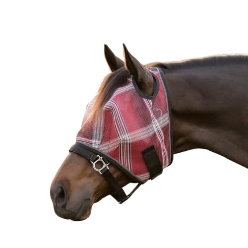 Kensington Fly Mask w/Web Trim Dual Ear Opening & Forelock Freedom Size: L-Avg Color: 165 - Merlot