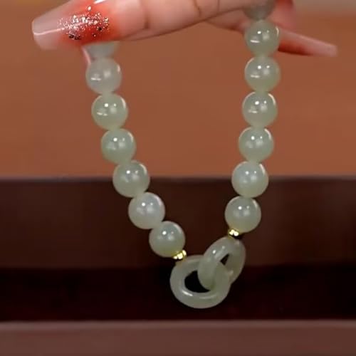 Perles de jade en cœur d'amour, bijoux naturels femmes - 2