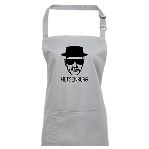 Shirtstown - Delantal de cocina, diseño de Breaking Bad White Cook Heisenberg, color plateado