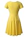HUHOT Yellow Dress, Big Bird Pikachu Costume Dress, Belle Costume for Women, Round Neck Empire Waist Midi Sundress