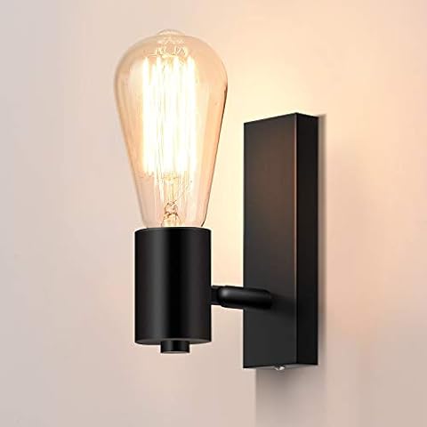 Lightess Wandleuchte Innen Schwarz Retro Wandlampe E27 schwenkbar Vintage Wandstrahler Wandspot Rustikal Industrie Lampe Industrial Wandbeleuchtung für Wohnzimmer Schlafzimmer Esszimmer Kinderzimmer Cover