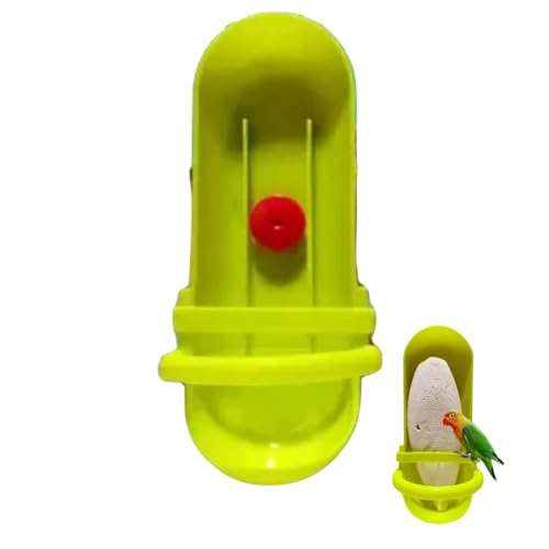 Bird Feeding Cup Rack Plastic Cuttlebone Holder Bird Cage Storage Bowl Stand Parrot Food Holder for Budgies Parakeet Cockatiel Conure Lovebird Color Randomly, Pack of 1(Without Cuttlebone)