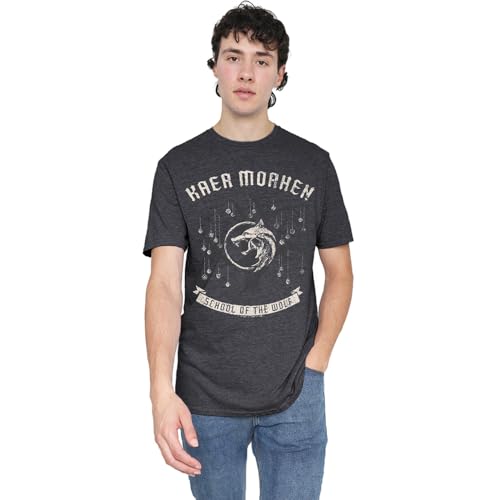 T-Shirt The Witcher Kaer Morhen aux Finitions Soignées en Maille Anthracite Taille S