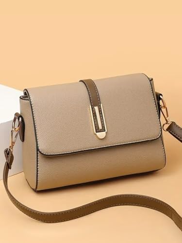 Image of ITALISH Faux Leather Crossbody Bag with Brown Strap Gold-Tone Hardware