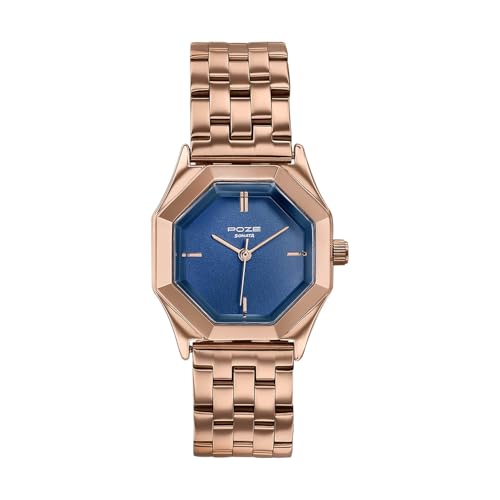 Image of Sonata Poze 8 Quartz Analog with Blue Dial IP Rose Gold Stainless Steel Strap Watch for Women - SP80169WM01W