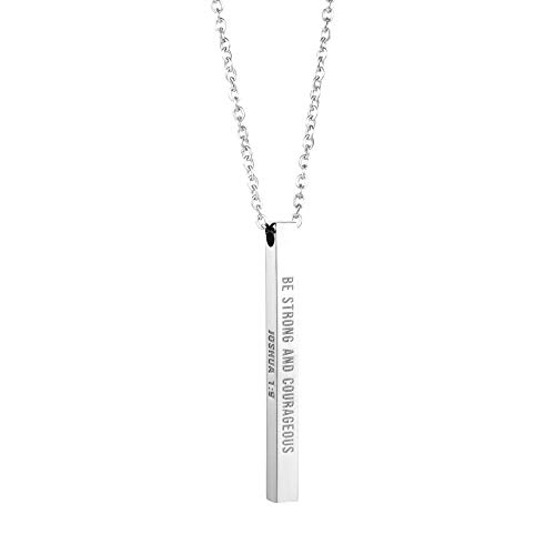 Joycuff Inspirational Gifts for Women Pendant Necklace Bible Verse Jewelry Be Strong