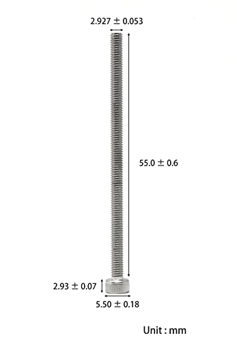 Image of iexcell 50 Pcs M3 x 55mm Thread Pitch 0.5 mm Stainless Steel 304 Hex Socket Head Cap Screws Bolts Kit