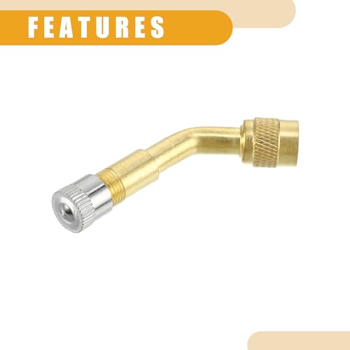 Image of 1 Set 135-Degree Universal Tire Valve Stem Extenders Extension Adapter - Cars RV Bicycles Motorcycles Trailers Tubeless Tire Valve - Copper Gold Tone