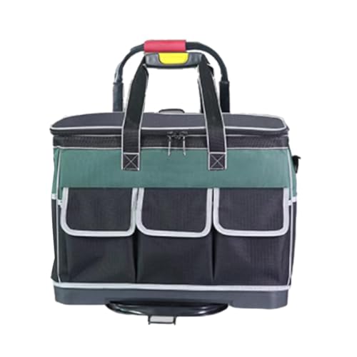 Ozgkee Tool Bag with Telescopic Handle Tool Bag Organizer Tool Bag with Wheels Rolling Tool Bag Plastic Bottom Large Capacity Tool Storage Organizer Electrician Carpenter, OZGKEE5XF37E6U1G