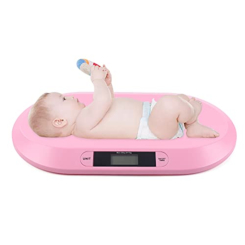 Babywaage, präzise digitale Babywaage, mit LCD-Display, Rosa,...