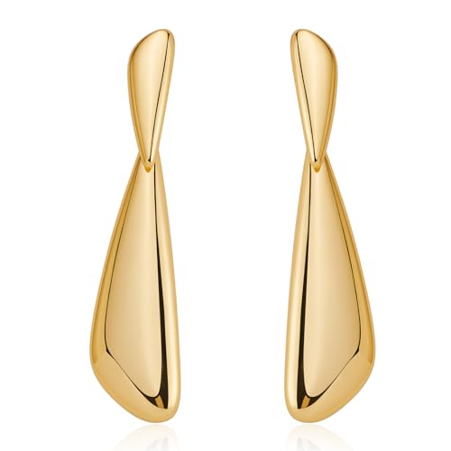 Gold Statement Dangle Earrings for Women Multiple Shapes Metal Drop Earrings