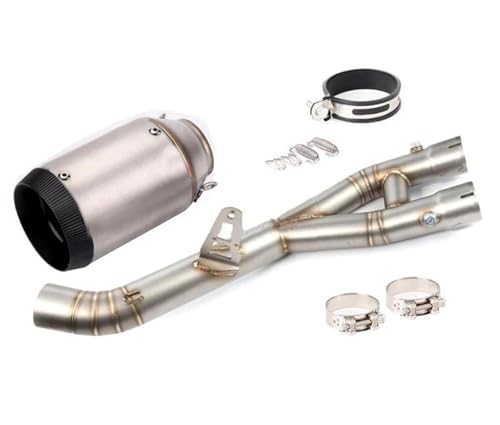 スリップオン式バイク用エキゾースト フロントミドルリンクパイプ に適合するヤマハ YZF R1 MT10 MT-10 2015-2021 用 エキゾーストパイプ エキゾーストマフラー サイレンサー 排気管 マフラー 交換部品(カラー3)