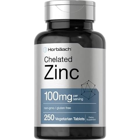 Horbaach Chelated Zinc Supplement 100mg | 250 Tablets Cover
