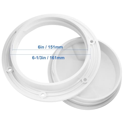 Amarine Made 2 Pack of Boat Round Non Slip Inspection Hatch,Detachable Cover and Pre-drilled Holes in Deck Plate Easily to Install