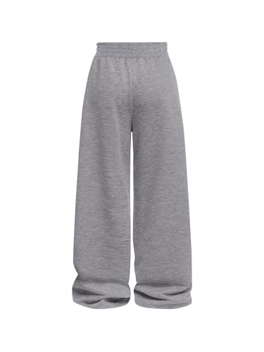 Girls Wide Straight Leg Loose Sweatpants Elastic Waist Drawstring Jogger Pants2