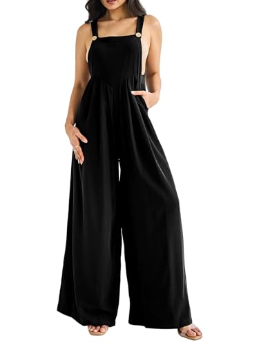Women's Loose Overalls Jumpsuits with Pockets - Wide Leg Casual