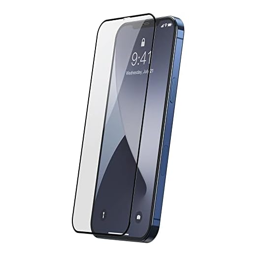 COFI 1453 2 x 5D-skyddsglas kompatibelt med iPhone 13 Pro pansarfolie med ram, helt självhäftande och lock