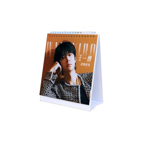 王一博 カレンダー 2025 ワンイーボー 卓上カレンダー 写真集 スケジュール 月暦 置物 装飾 文房具 芸能人 アイドル 応援グッズ 新年 お正月 プレゼント 非公式